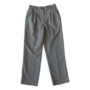 Vintage Black White Houndstooth Pleated Pants Medium Petite